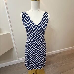 Milly Of New York - Navy and White Patterned Dress